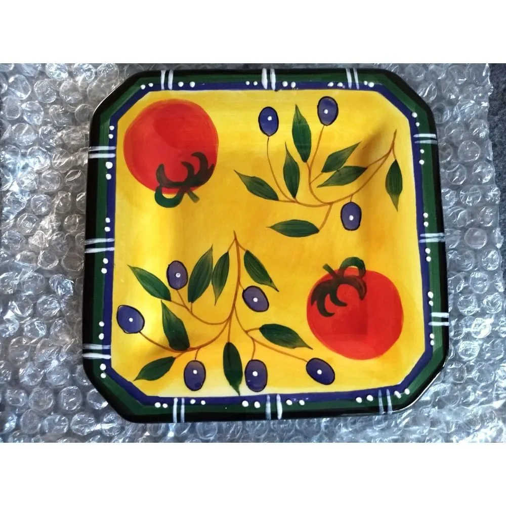 Olive Oil Dipping Bowl Ceramic Dish Giftco Tomato & Olive Graphics Box Lot/2 NEW